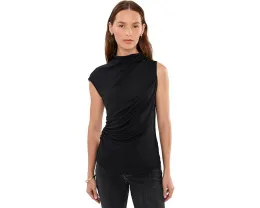 Топ Lauren Ralph Lauren Shirred Stretch Jersey Mock Neck с имитацией воротника