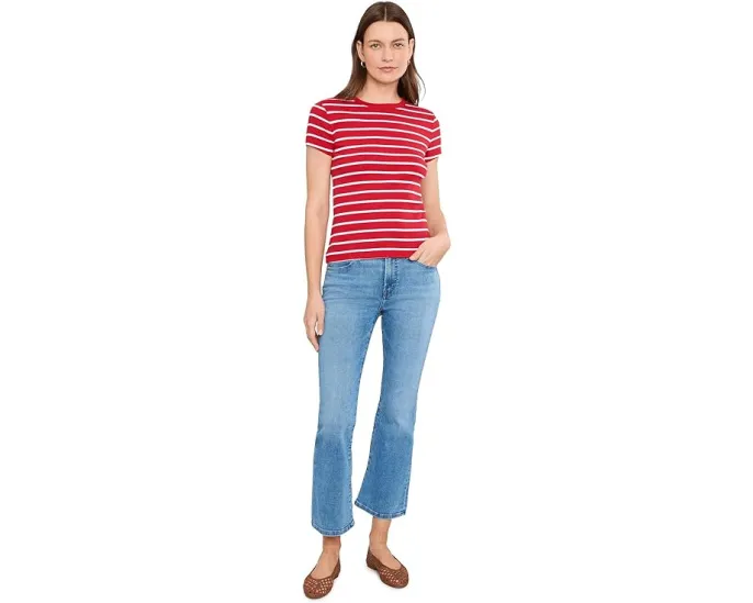 Джинсы Madewell Stretch Flare Crop в стиле Midvale с необработанным краем
