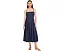 Джинсовое миди платье Pintucked Denim Midi Adrianna Papell с квадратным вырезом