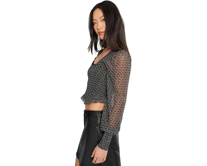 Топ Free People Dottie Knit Top с принтом и длинными рукавами