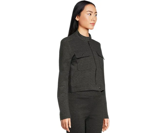 Короткий жакет Elliott Lauren из ткани понте твил на молнии с накладными карманами