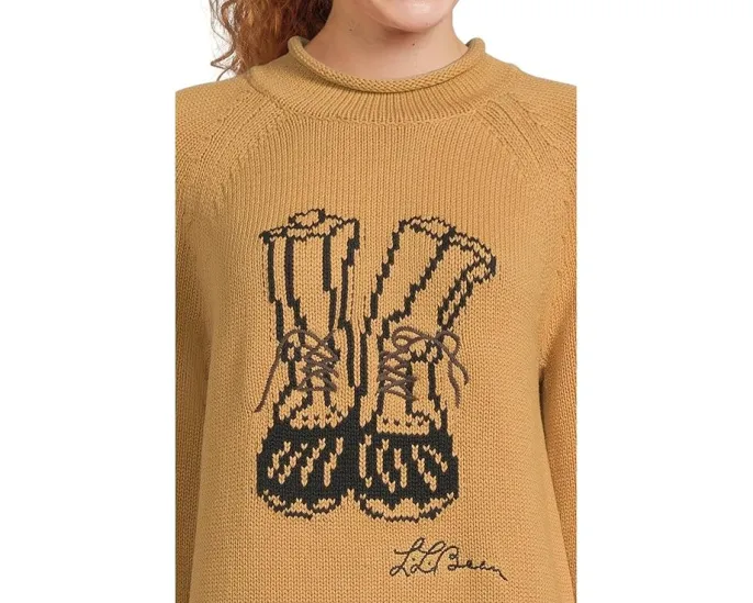 Свитер L.L.Bean Signature Original Cotton с высоким воротником и классическим дизайном