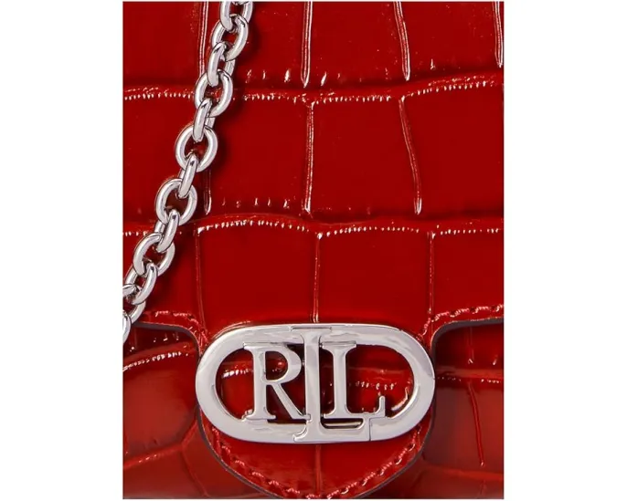 Сумка-кроссбоди Lauren Ralph Lauren Medium Adair с тиснением под крокодила и цепным ремнем