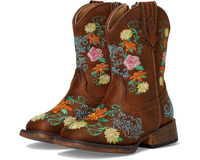 Детские сапоги Roper Bailey Floral с цветочной вышивкой и квадратным носком