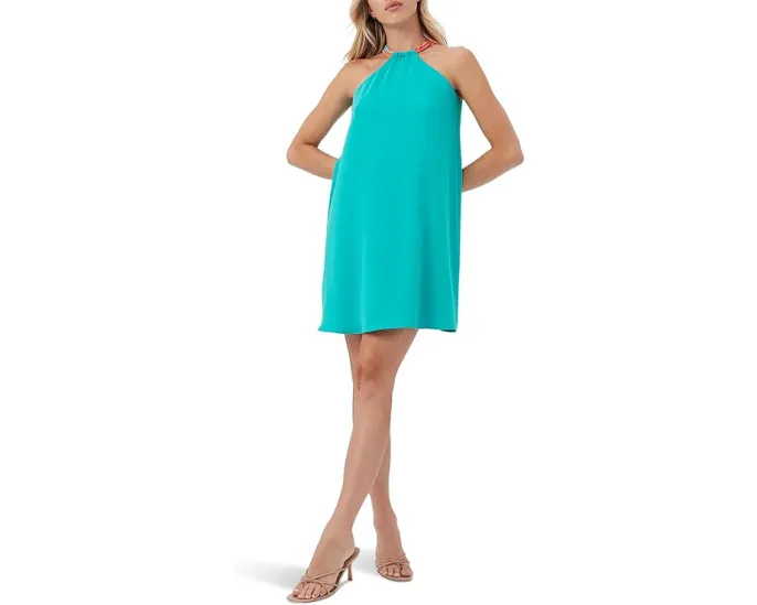 Trina Turk Платье Bonbon с запахом на шее и контрастной завязкой