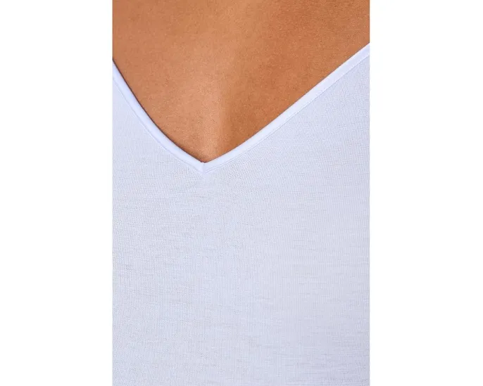 Бесшовный топ на бретелях Cotton Seamless от Hanro с V-образным вырезом