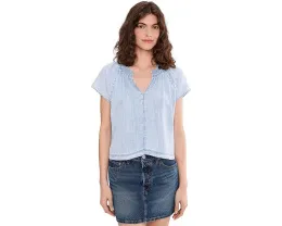 Блуза Splendid Meadow Indigo с вышивкой и короткими рукавами