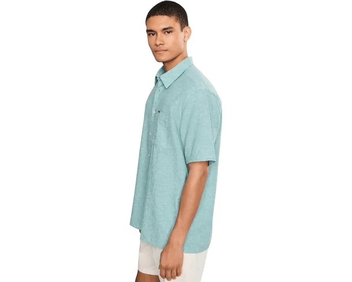 Рубашка Barbour Nelson Short Sleeve Summer Fit из льняной смеси с коротким рукавом