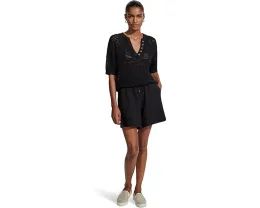 Varley трикотажный топ Callie Knit с V-образным вырезом и пуговицами