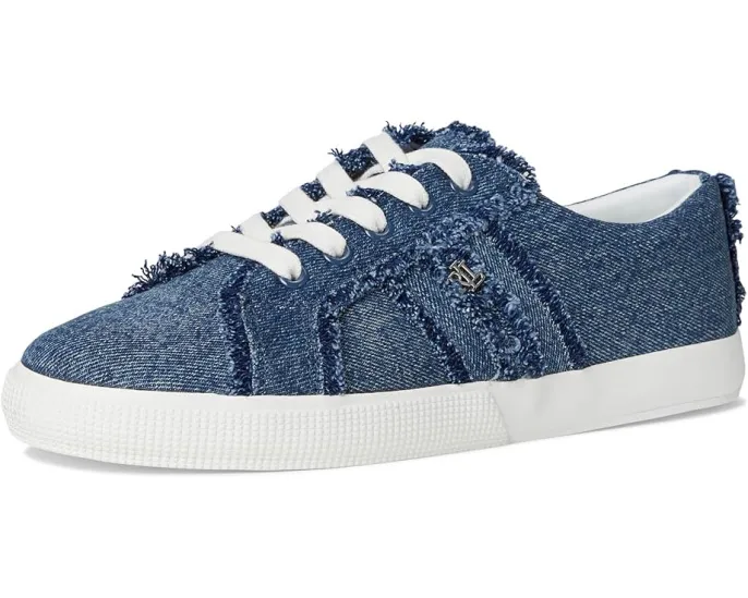 Кроссовки Lauren Ralph Lauren Janson Frayed Denim с потертым денимом и вулканизированной подошвой