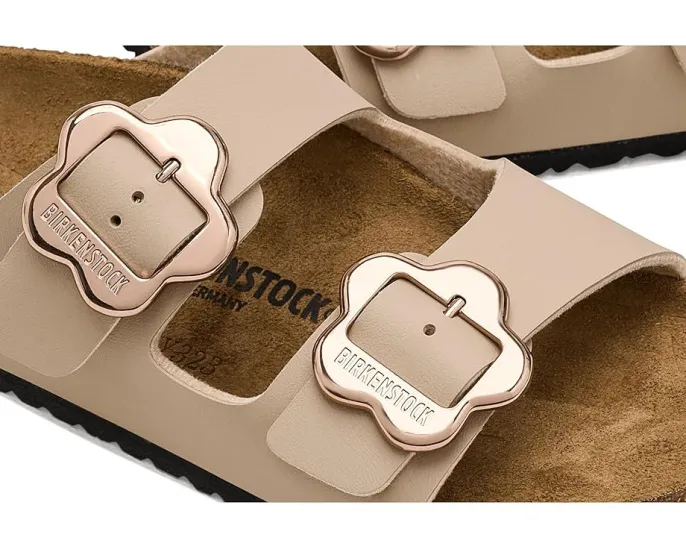 Детские сандалии Birkenstock Arizona с цветочной пряжкой и пробковой стелькой