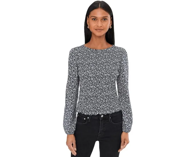 Блуза с драпировкой и лодочкой от Madewell