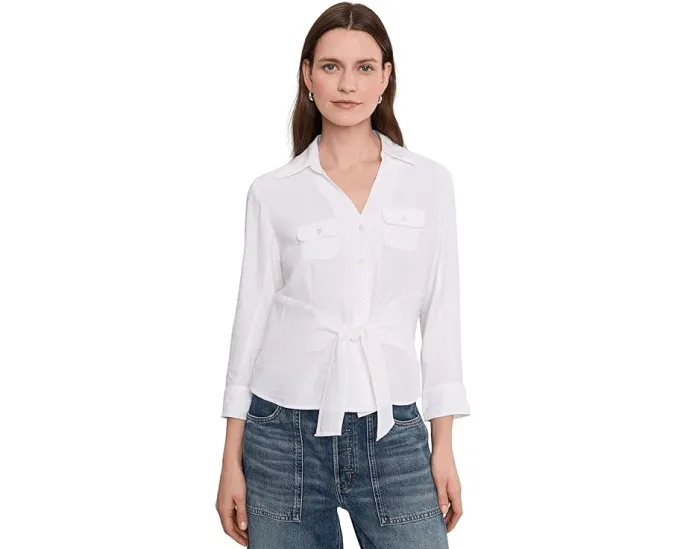 Рубашка NIC+ZOE Iconic Tie Front с запахом и накладными карманами