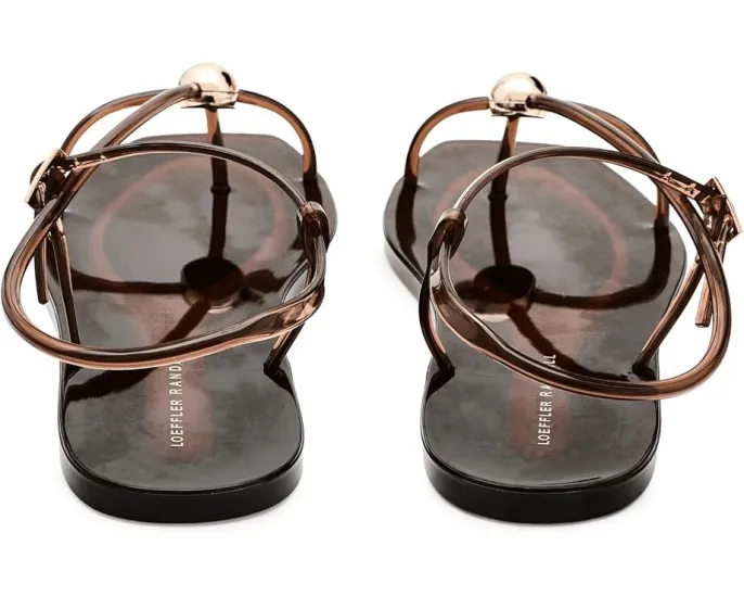 Босоножки Loeffler Randall Dana из блестящего материала с ремешками