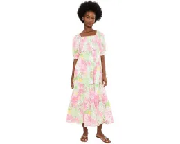 Платье макси с коротким рукавом Lilly Pulitzer Hadly на резинке и ярусами