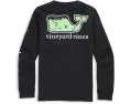 Длинная футболка Vineyard Vines Kids с карманом и светящимся в темноте принтом Franken-Whale