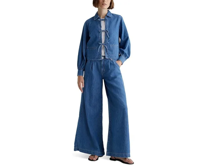 Джинсы AG Jeans Melinda с ультраширокими штанинами из легкого денима