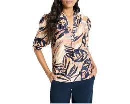 Блуза Terracotta Garden Top с короткими буфами и принтом в стиле крестьянской рубашки NIC+ZOE