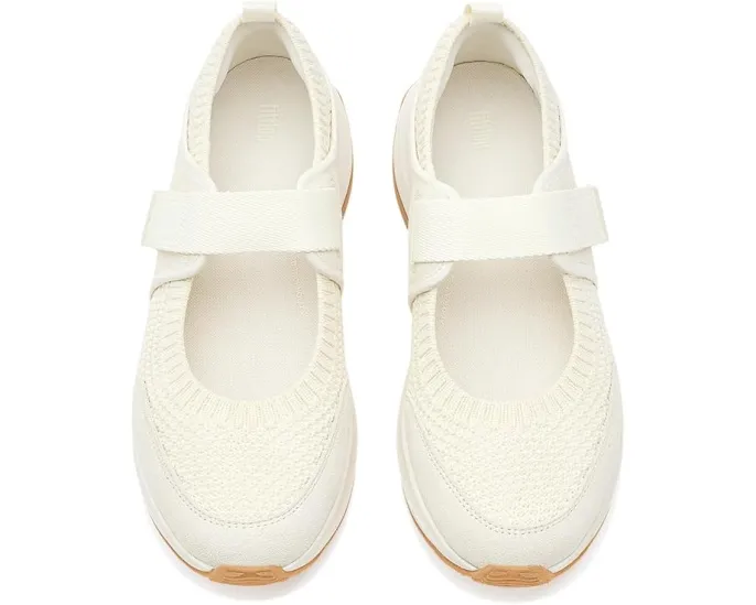 Туфли FitFlop F-mode Flow Mary Jane из трикотажа и замши