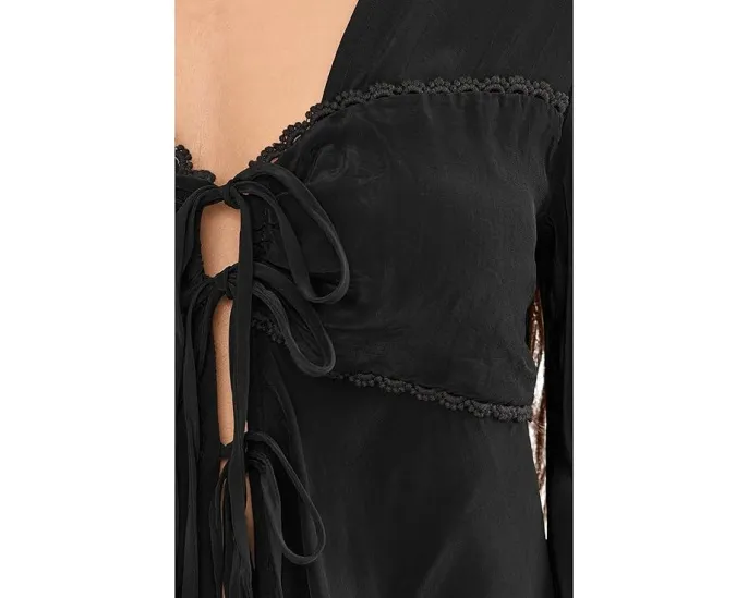 Топ Free People Bali Ariel с V-образным вырезом и вышивкой