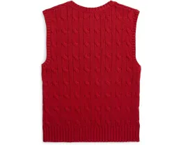 Хлопковый жилет с косой вязкой Polo Ralph Lauren Kids для малышей и младших детей