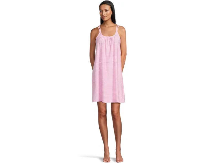 Ночная сорочка Lauren Ralph Lauren Knit Double Strap Button Neck Gown из хлопка
