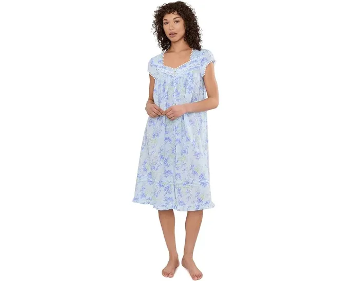 Eileen West халат из батиста с короткими рукавами на пуговицах