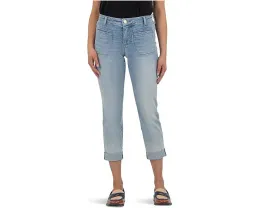 Джинсы KUT from the Kloth Amy Crop с прямыми штанинами и подвернутым подолом