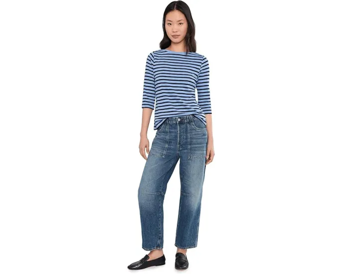 Футболка NIC+ZOE с рукавом 3/4 и полосками в стиле лодочки