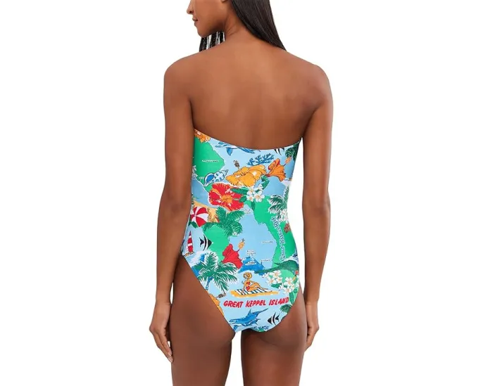 Цельный купальник-бандо Viva Vacation от Seafolly с цветочным принтом