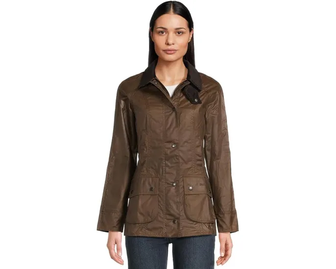 Barbour Beadnell Wax куртка из вощеного хлопка с карманами для рук