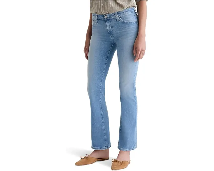 Джинсы AG Jeans Angel с низкой посадкой и расклешённым низом в стирке 14 Years Fortuna