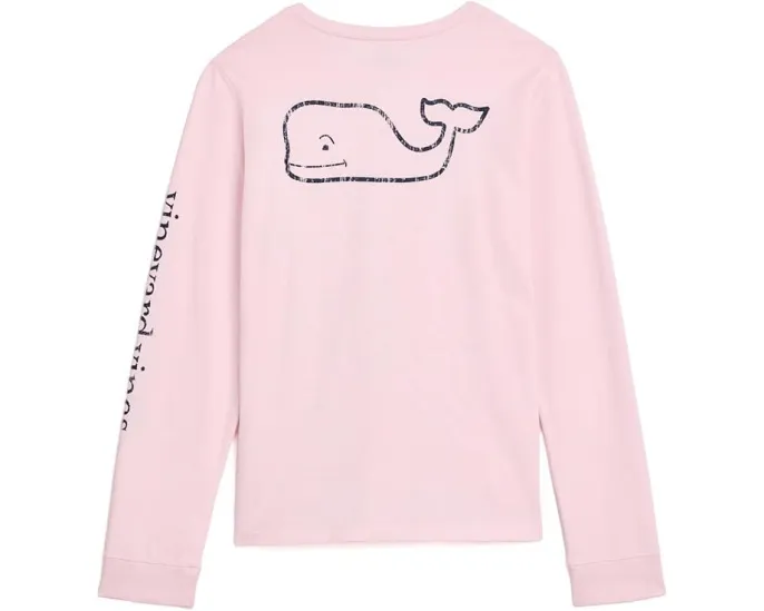Футболка Vineyard Vines Vintage Whale с длинным рукавом Pink Drink