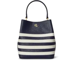 Маленькая сумка-ведро Reese из двухцветной кожи от Lauren Ralph Lauren