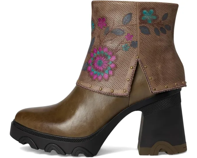 Ботильоны Carizma с ручной росписью и каблуком 9 см