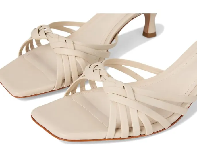 Босоножки Schutz Tara Mule Mid на каблуке белые