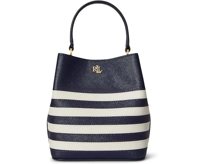 Маленькая сумка-ведро Reese из двухцветной кожи от Lauren Ralph Lauren