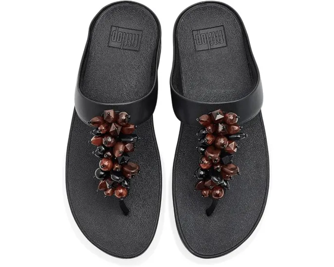 Сандалии FitFlop Fino с ремешком между пальцев и кластером бусин