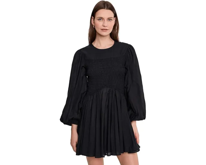AllSaints платье Chia мини из органического хлопка с объемными рукавами