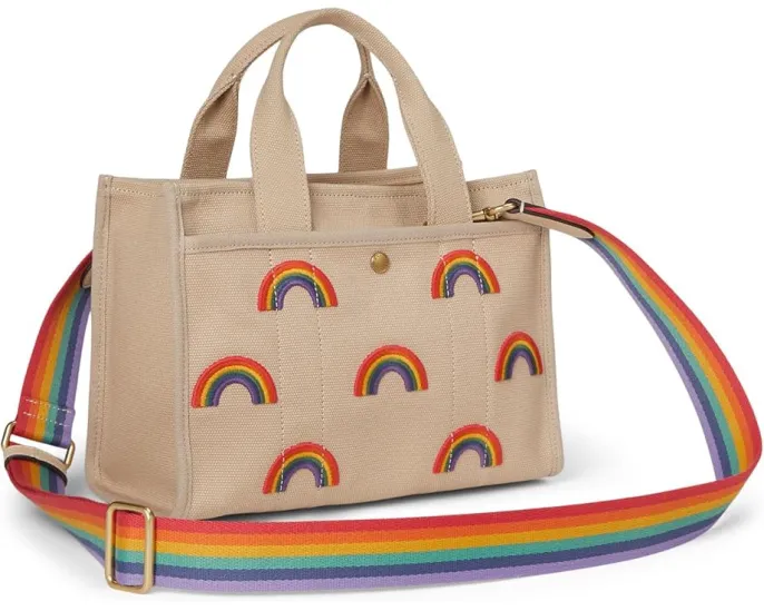 Сумка-тоут COACH Cargo Tote Bag 26 с вышивкой радуги и съемным ремнем