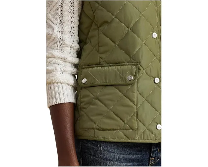 Жилет Lauren Ralph Lauren Quilt Vest W Crest 22 дюйма стеганый с логотипом