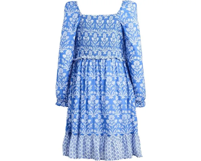 Детское платье Vineyard Vines Kids Lena с квадратным вырезом и длинными рукавами