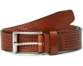 Ремень Johnston & Murphy Full Perforated из натуральной кожи с никелевой пряжкой