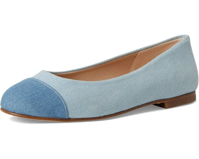 Балетки Nina от French Sole из денима с круглым носком и кожаной подошвой