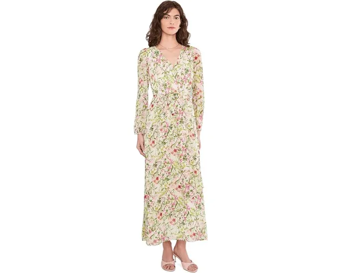 Платье-макси Vince Camuto с запахом и объемными рукавами