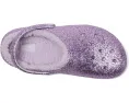 Блестящие кроксы Crocs Classic с подкладкой для детей на заднем ремешке