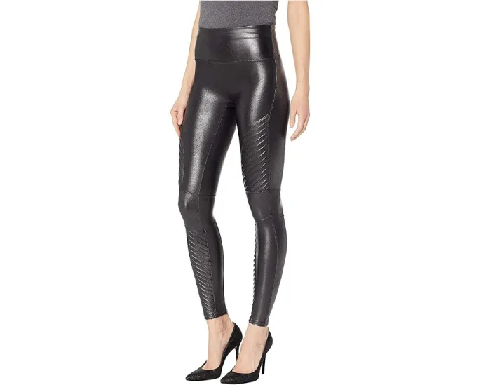 Леггинсы Spanx из кожзаменителя с мотозастежкой