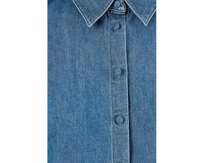 Приталенная рубашка Madewell с пышными рукавами и потертостями Petersburg Wash