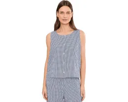 Жилет Eileen Fisher с V-образным вырезом в клетку из органического хлопка