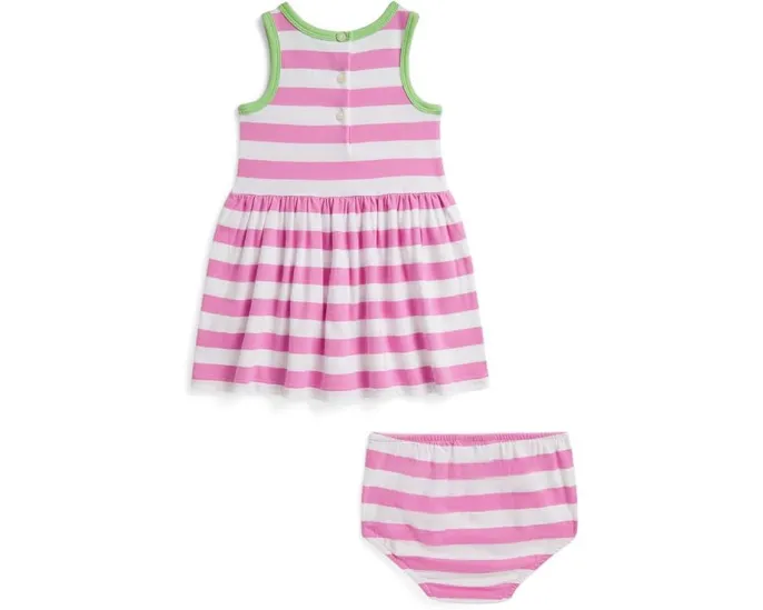 Платье и шортики Polo Ralph Lauren Kids из хлопкового джерси в полоску